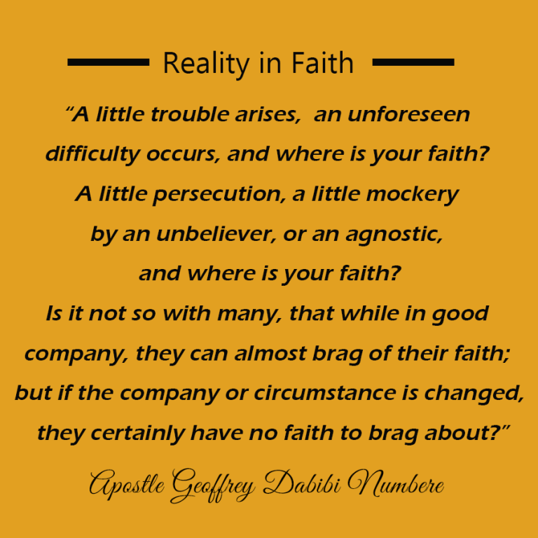 Reality of Faith